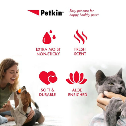 Pet Wipes for Dogs &amp; Cats – 100 Large Grooming Wipes for Ears, Face, Eyes &amp; Paws