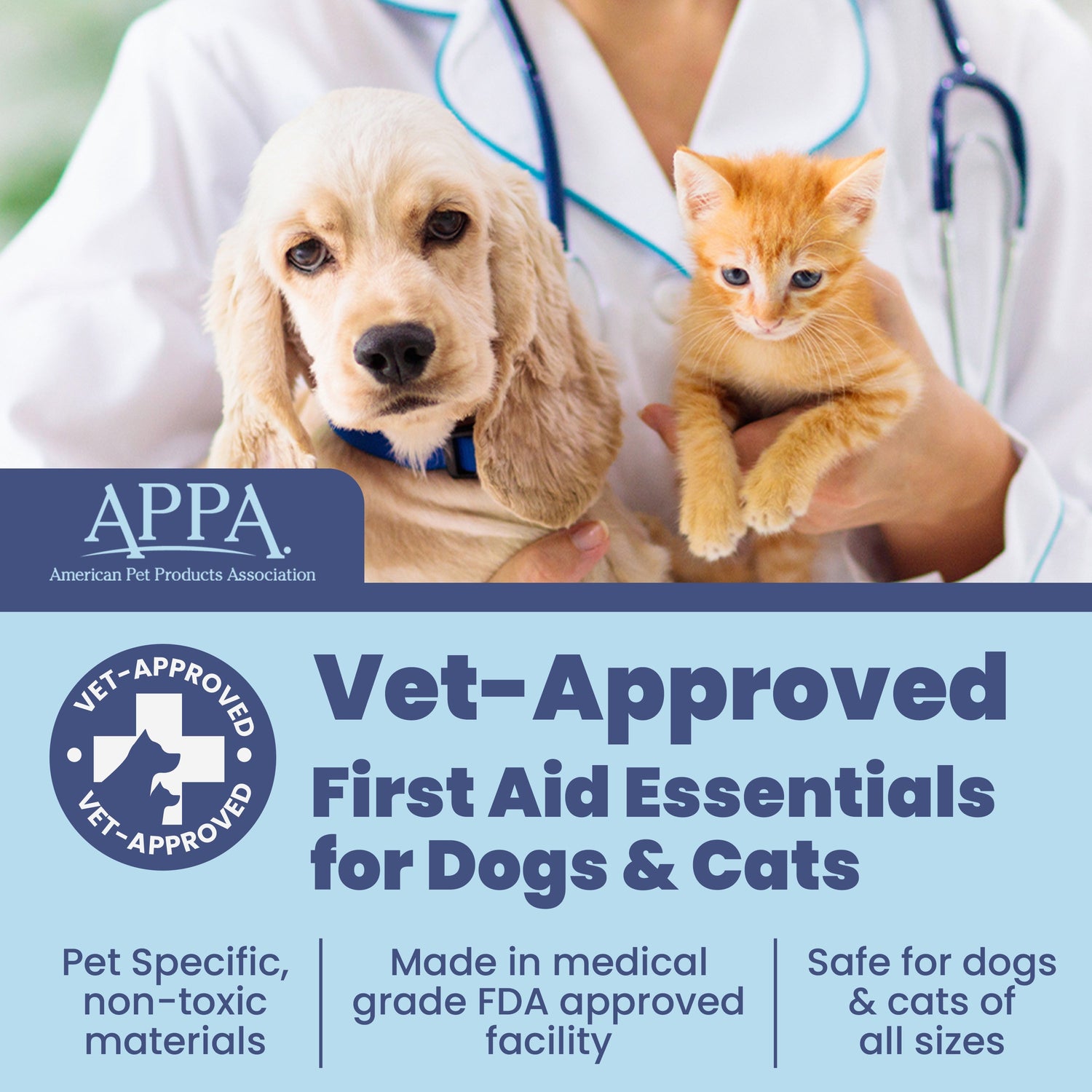 Pet First Aid Kit for Dogs &amp; Cats with Vet-Approved Essentials
