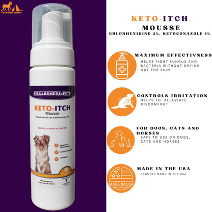 Piccardmeds4pets Keto-Itch Plus Antiseptic Mousse for Cats &amp; Dogs 7 oz. + FREE Bandana!