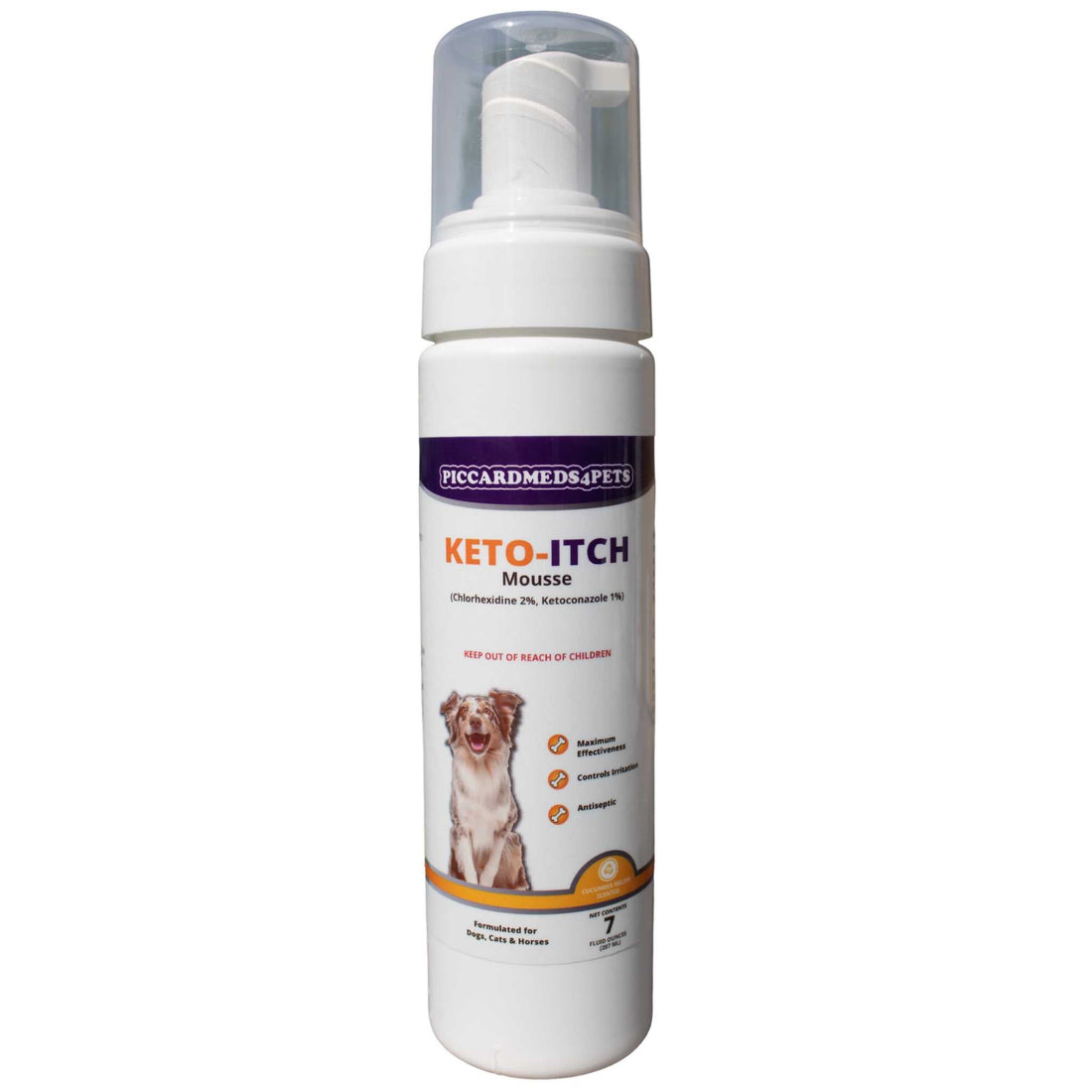 Piccardmeds4pets Keto-Itch Plus Antiseptic Mousse for Cats &amp; Dogs 7 oz. + FREE Bandana!