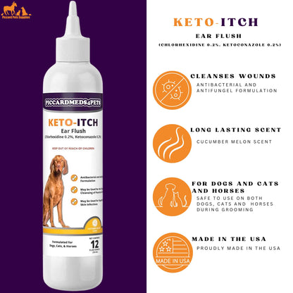 Piccardmeds4pets Pet Ear &amp; Skin Care Kit Wipes + Ear Flush for Itch &amp; Odor Pet Bundle