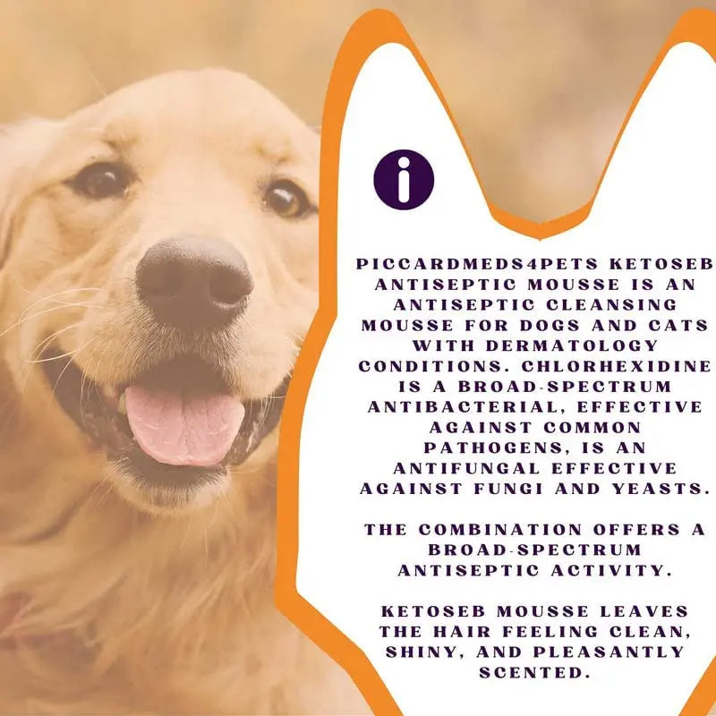 Piccardmeds4pets Keto-Seb Antiseptic Mousse Cats &amp; Dogs 7 oz. + FREE Camo Bandana!