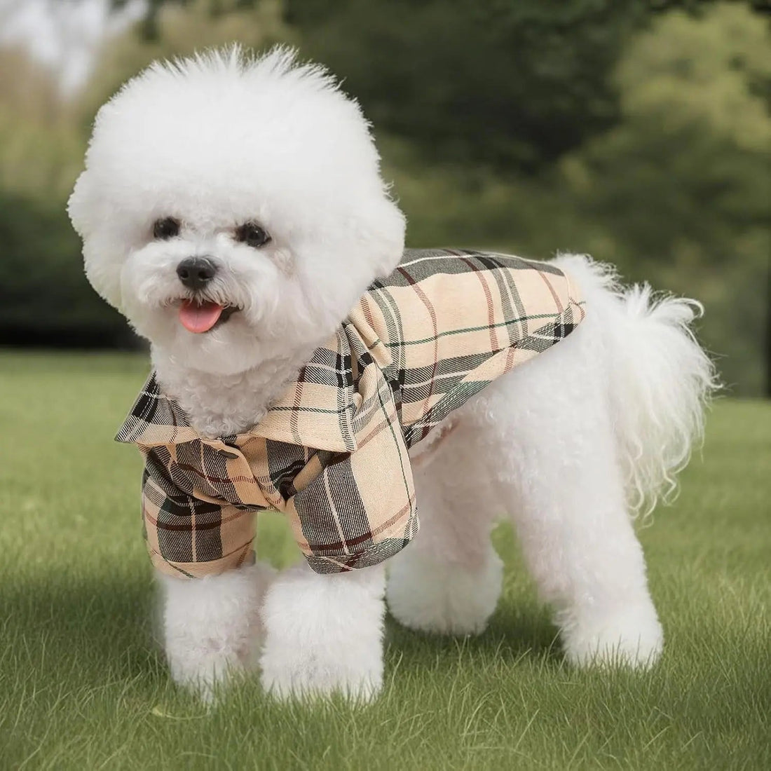 Plaid Dog Polo Shirt Soft Pet Outfit for Small &amp; Medium Dogs and Cats