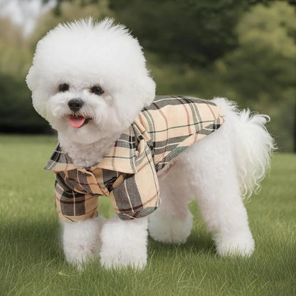 Plaid Dog Polo Shirt Soft Pet Outfit for Small &amp; Medium Dogs and Cats