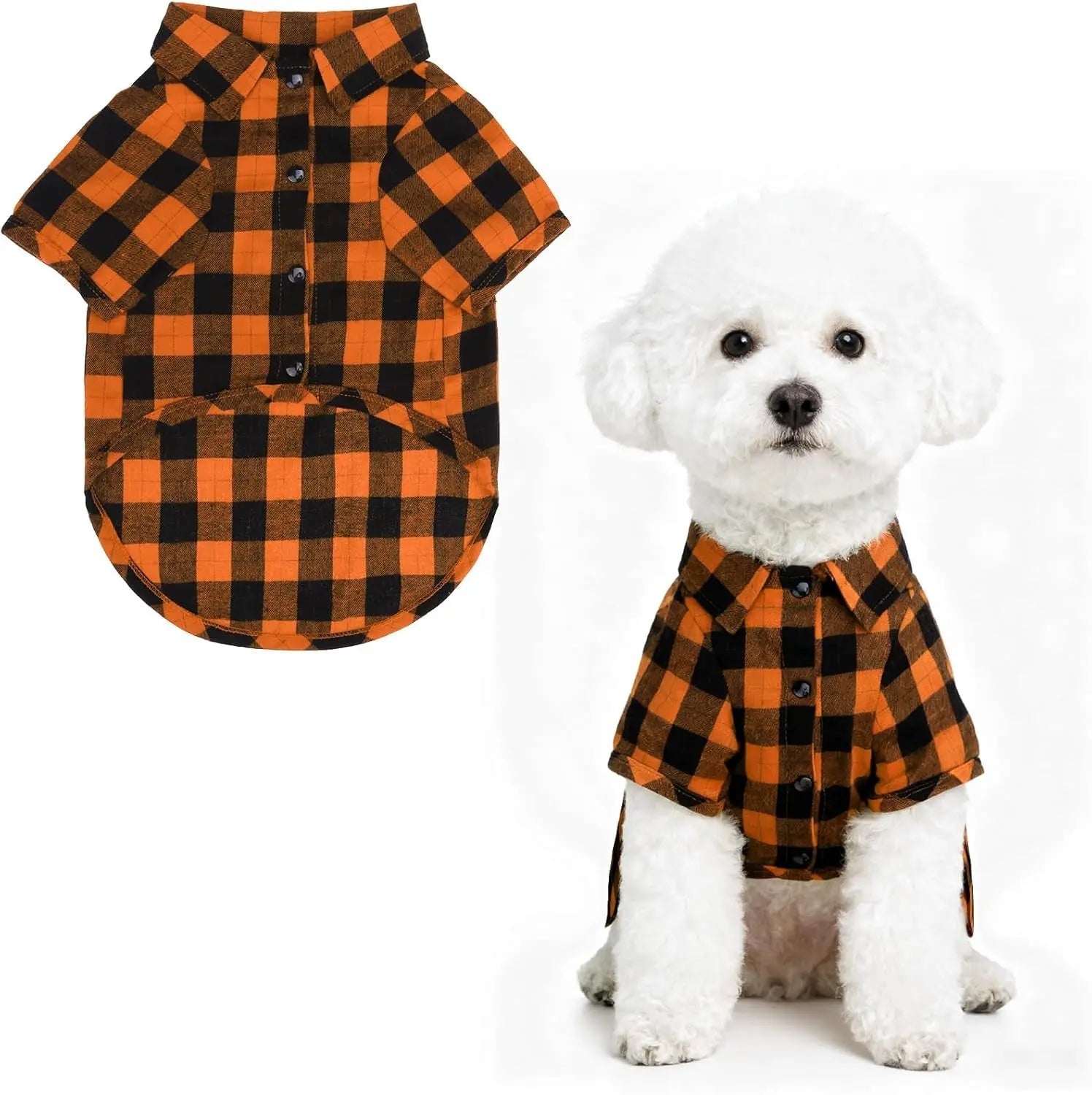 Plaid Dog Polo Shirt Soft Pet Outfit for Small &amp; Medium Dogs and Cats