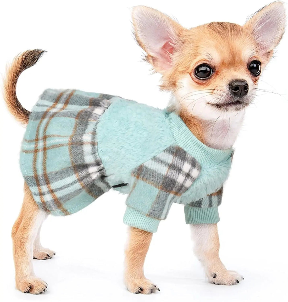 Plaid Dog Sweater Dress for Small Dogs – Warm Winter Outfit for Girl &amp; Boy Puppies