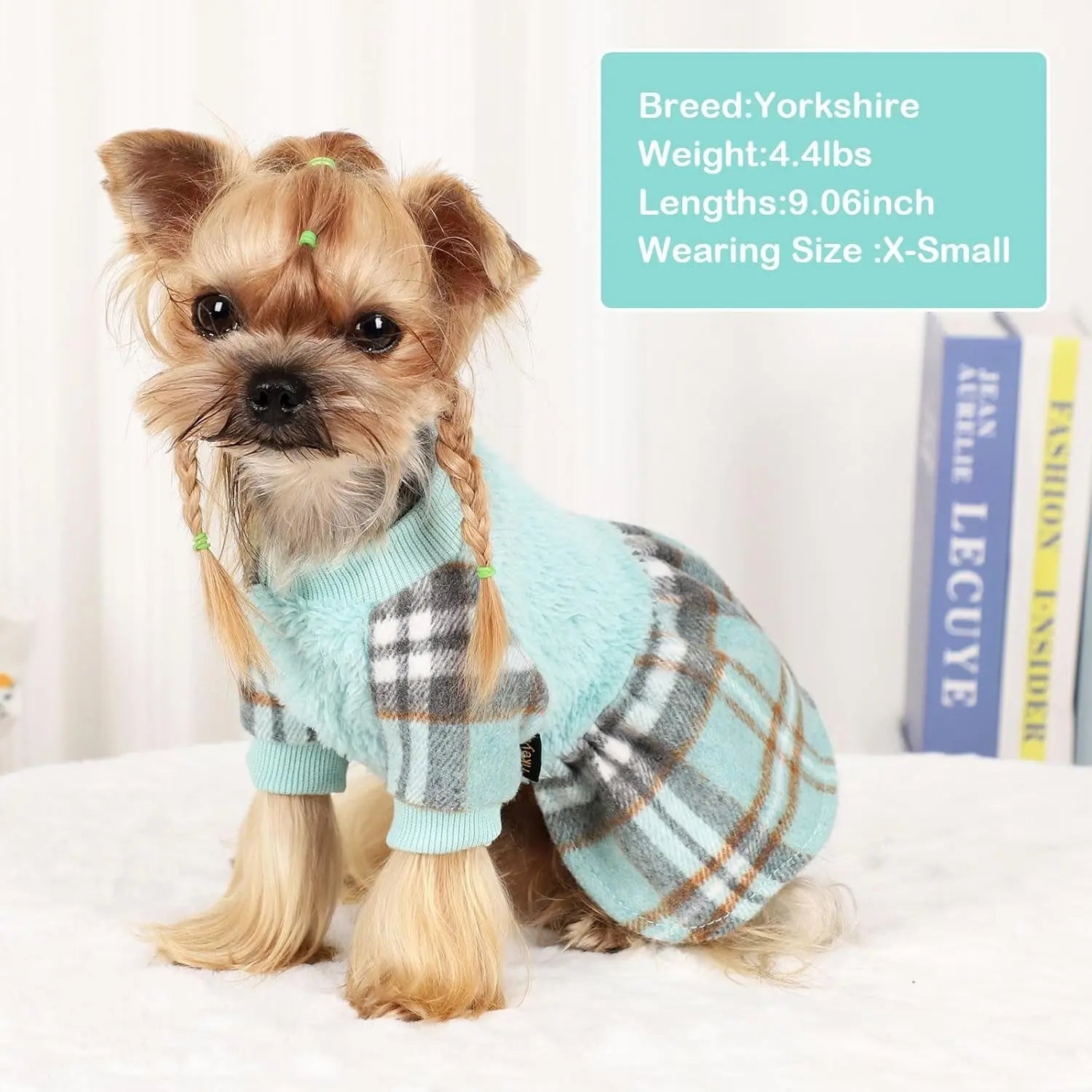 Plaid Dog Sweater Dress for Small Dogs – Warm Winter Outfit for Girl &amp; Boy Puppies