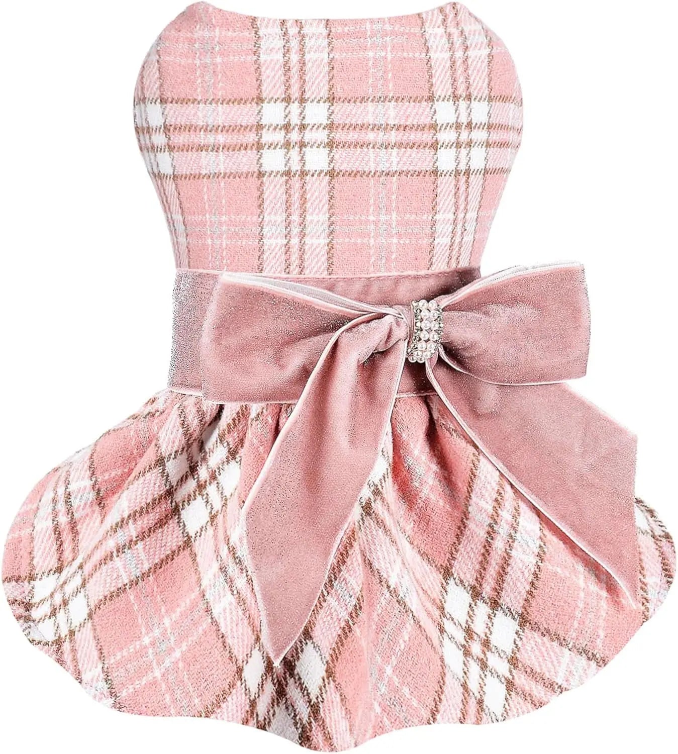 Plaid Dog Sweater Dress for Small Dogs – Warm Winter Outfit for Girl &amp; Boy Puppies