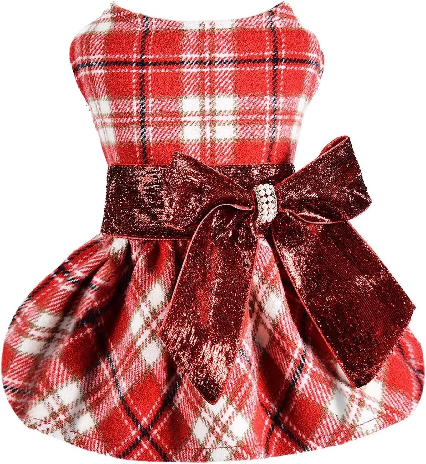 Plaid Dog Sweater Dress for Small Dogs – Warm Winter Outfit for Girl &amp; Boy Puppies