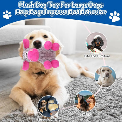 Plush Crinkle Squeaky Dog Toy for Small Medium &amp; Large Dogs – Tough Chew