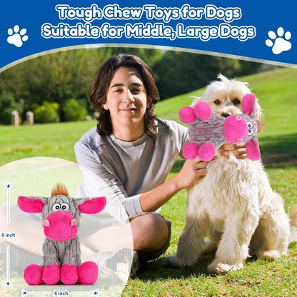 Plush Crinkle Squeaky Dog Toy for Small Medium &amp; Large Dogs – Tough Chew