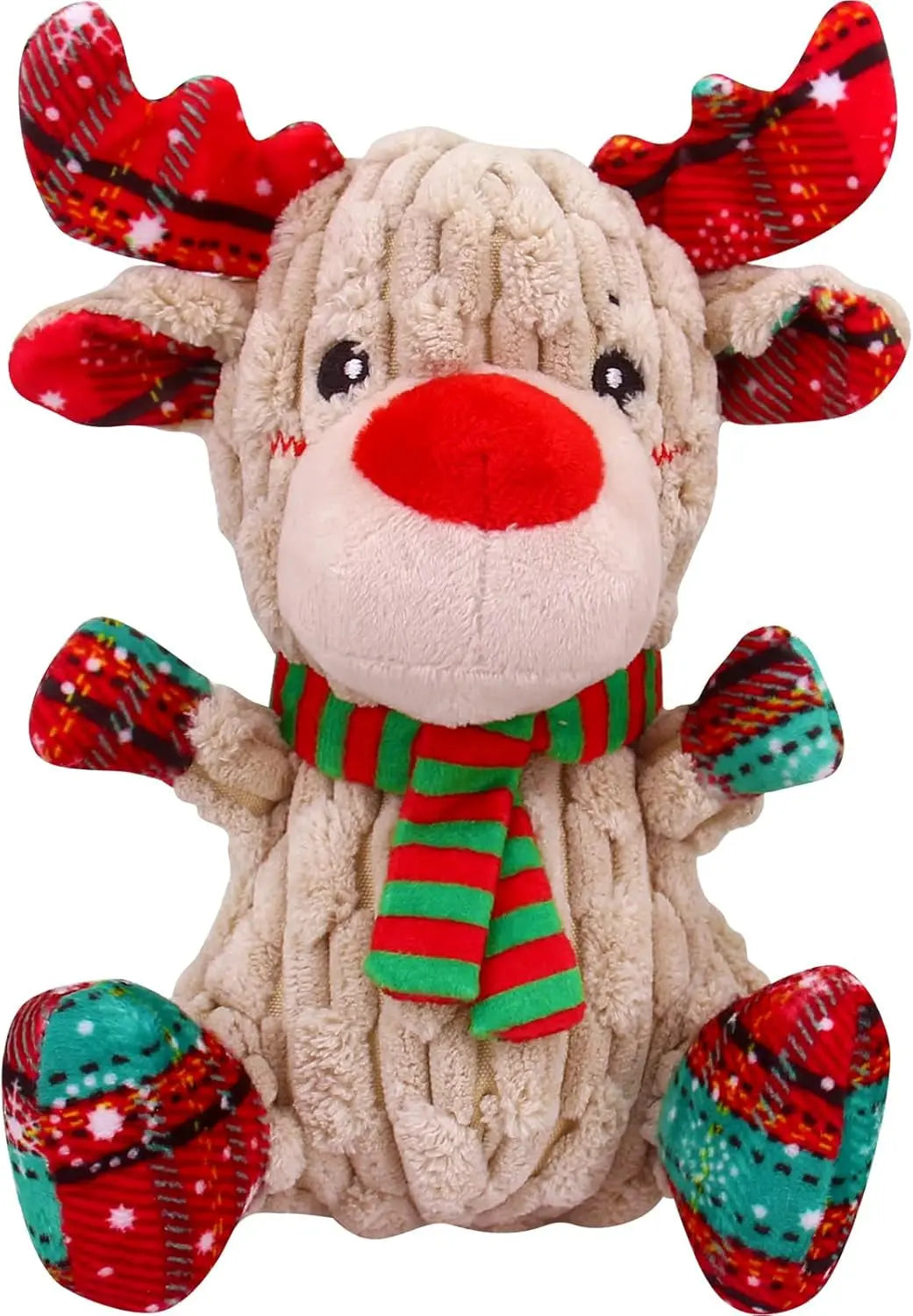 Plush Crinkle Squeaky Dog Toy for Small Medium &amp; Large Dogs – Tough Chew