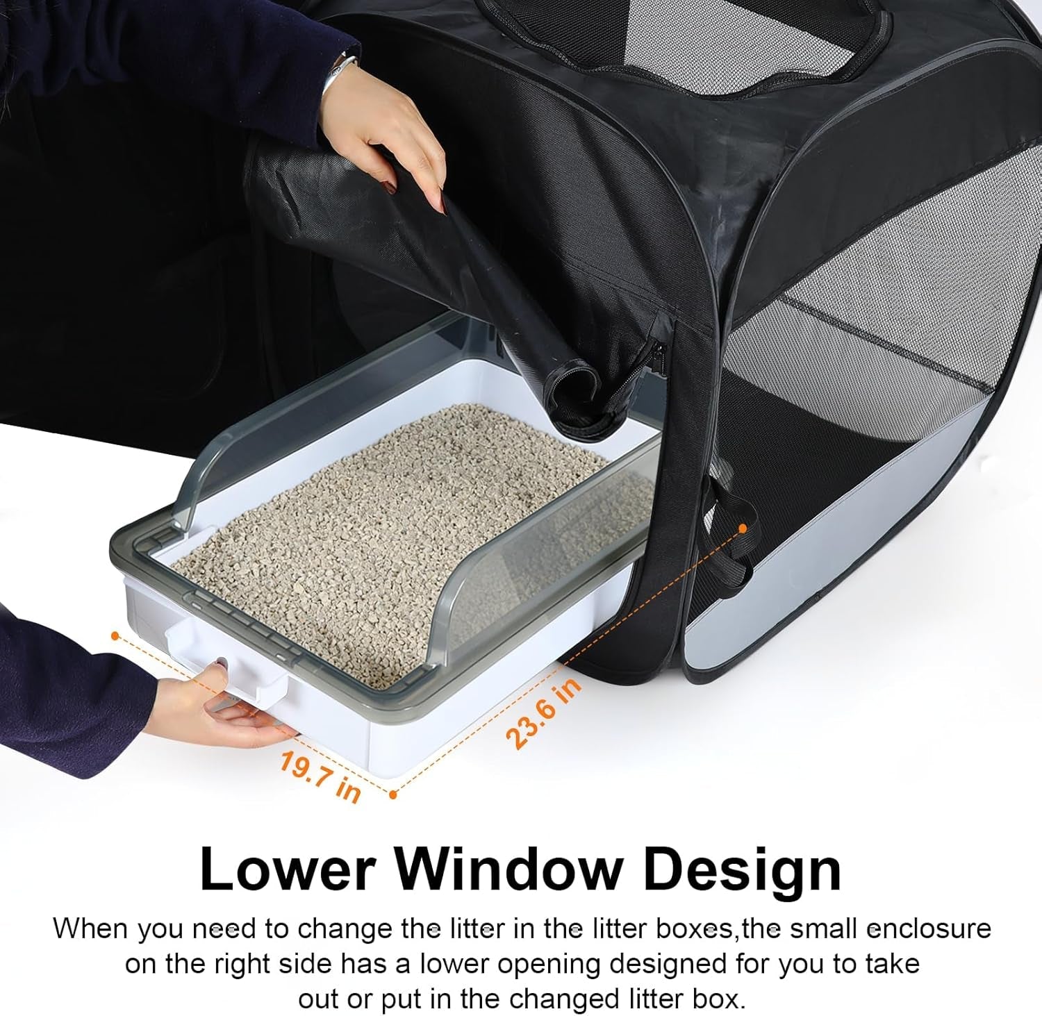 Portable Cat &amp; Dog Playpen 2-in-1 Foldable Indoor Pet Tent Large Collapsible