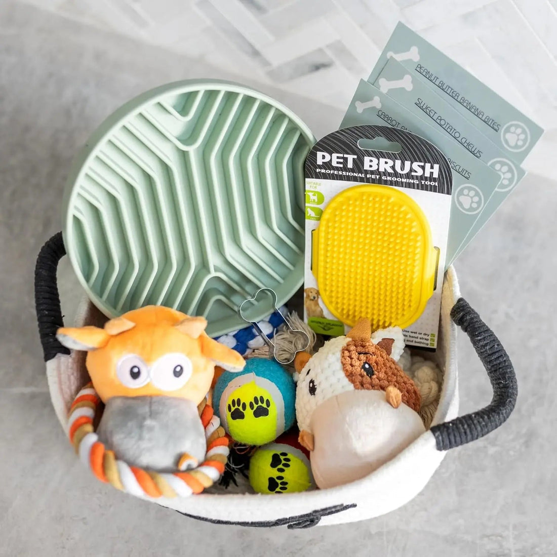 Premium New Puppy Gift Basket – Dog Starter Kit &amp; Birthday Toy Set