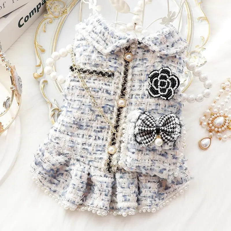 Princess Dog Dress | Lolita Tweed Coat Outfit for Small Dogs &amp; Puppies