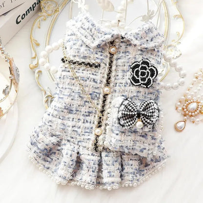 Princess Dog Dress | Lolita Tweed Coat Outfit for Small Dogs &amp; Puppies