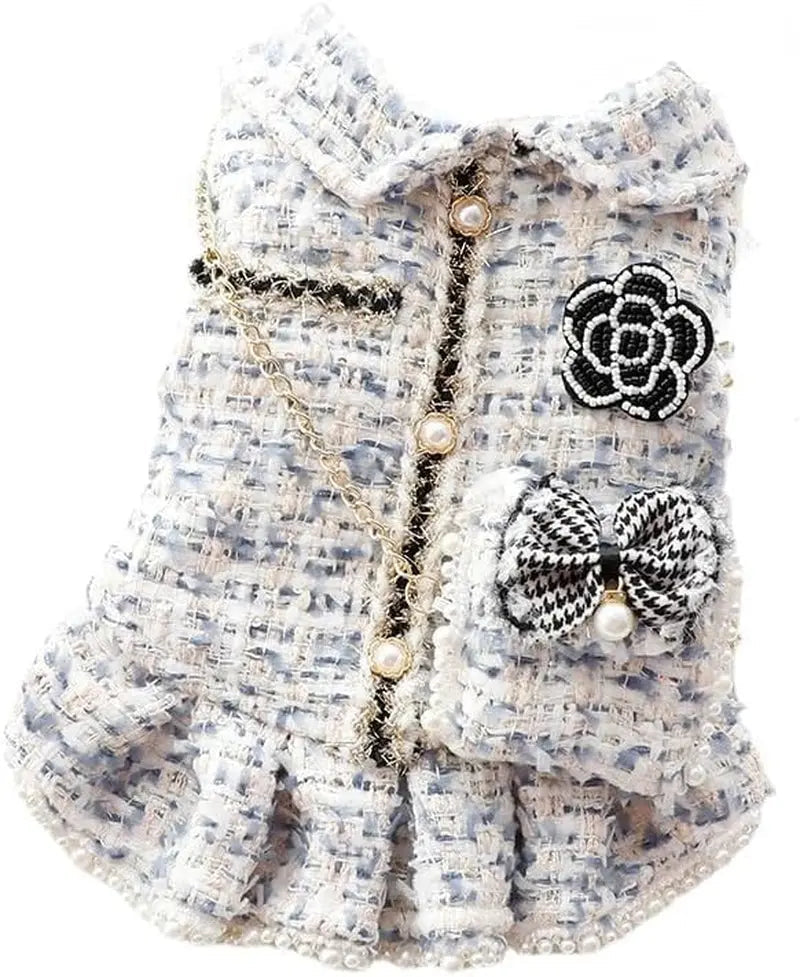 Princess Dog Dress | Lolita Tweed Coat Outfit for Small Dogs &amp; Puppies