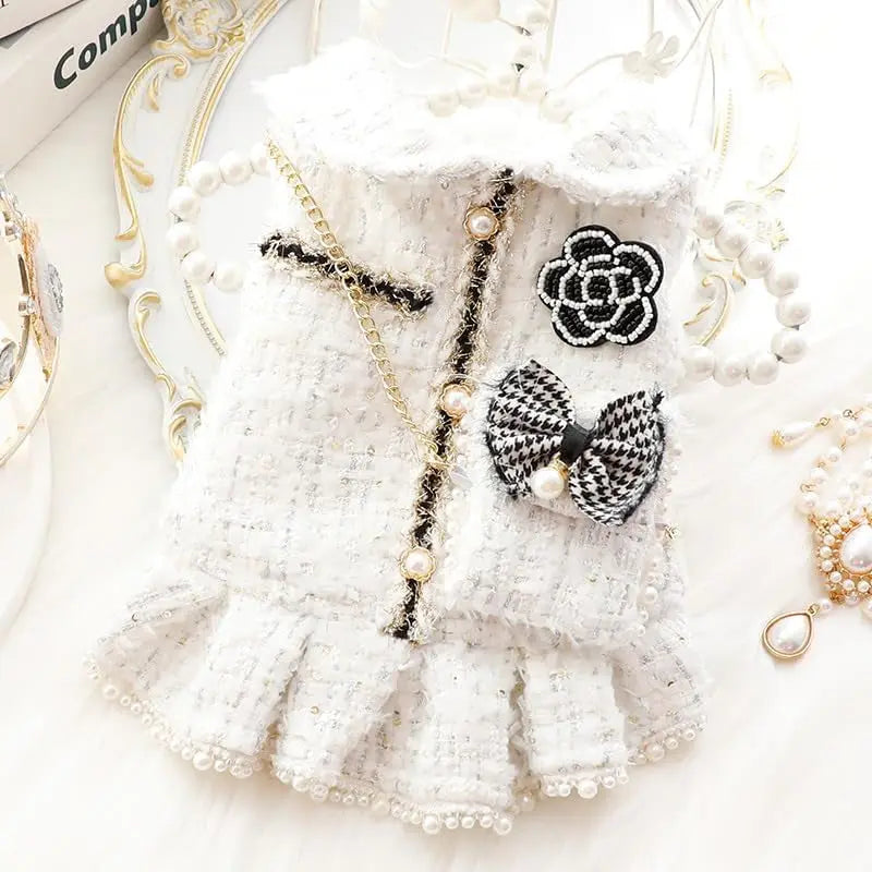 Princess Dog Dress | Lolita Tweed Coat Outfit for Small Dogs &amp; Puppies