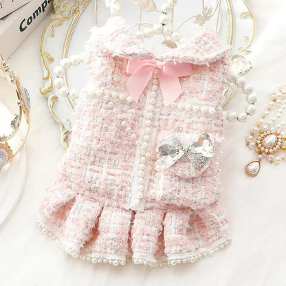 Princess Dog Dress | Lolita Tweed Coat Outfit for Small Dogs &amp; Puppies