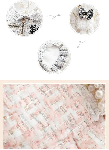 Princess Dog Dress | Lolita Tweed Coat Outfit for Small Dogs &amp; Puppies