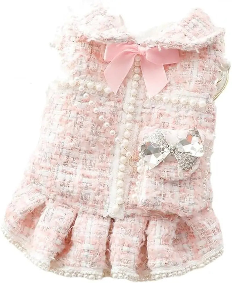 Princess Dog Dress | Lolita Tweed Coat Outfit for Small Dogs &amp; Puppies