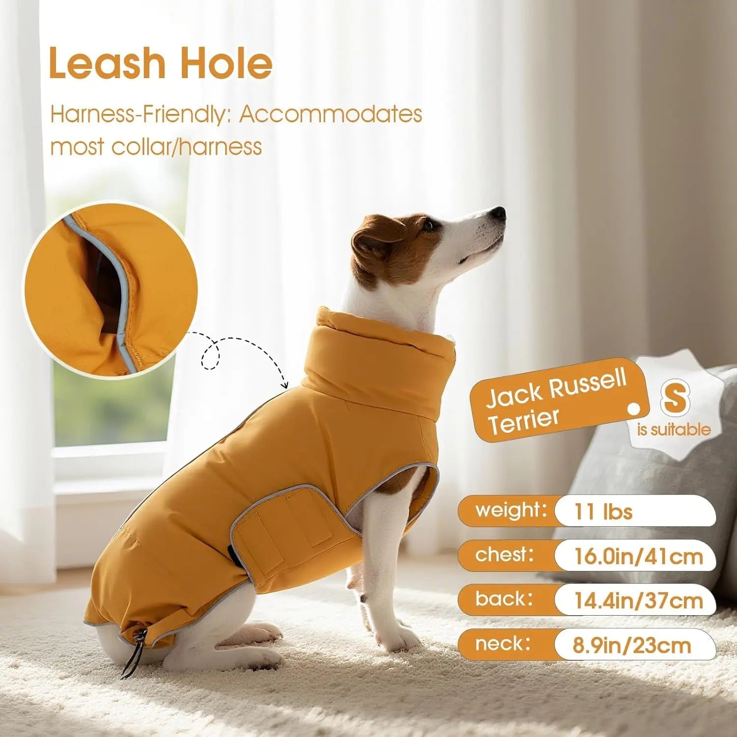 Puffer Waterproof Dog Jacket – Warm Winter Coat XS–3XL, Reflective &amp; Adjustable