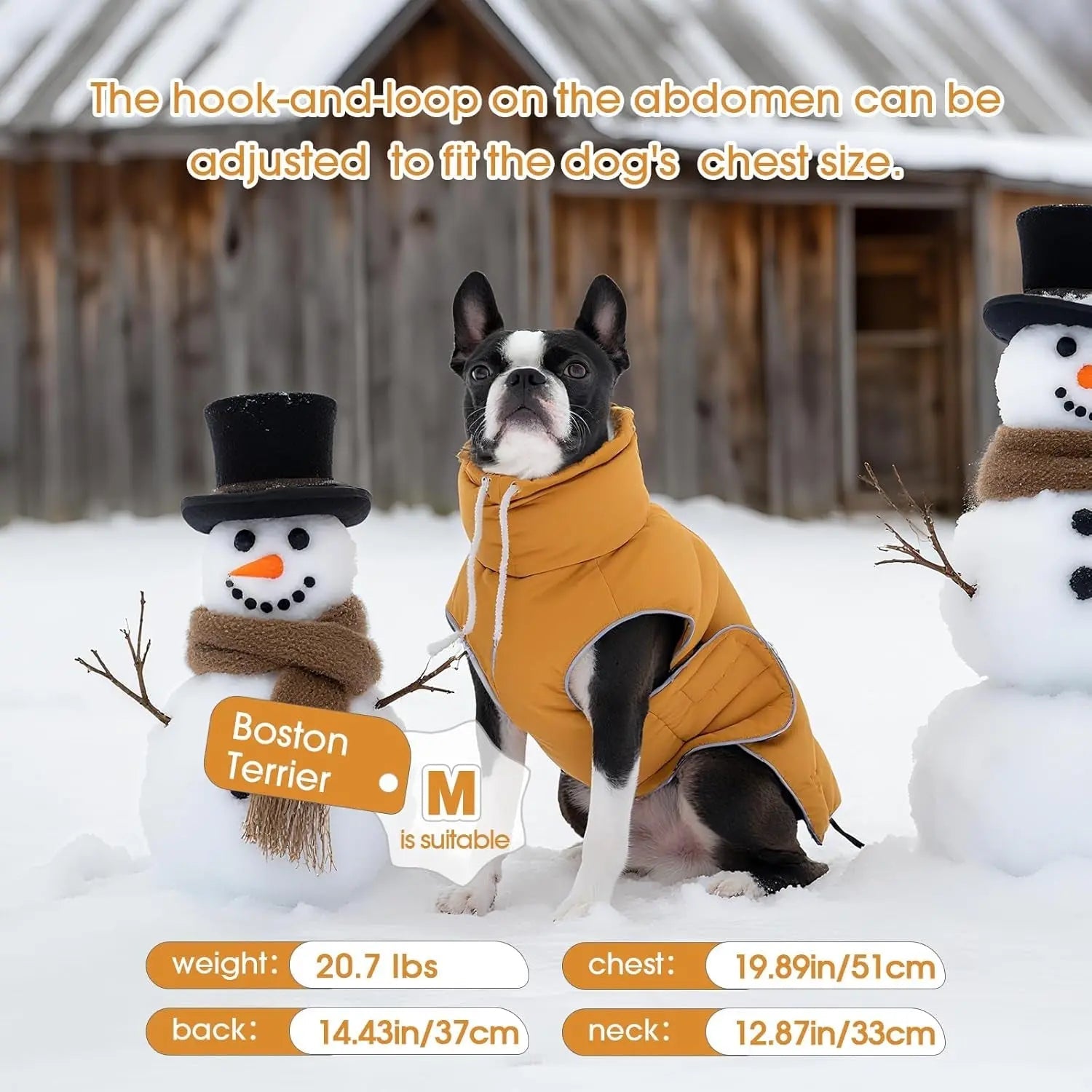 Puffer Waterproof Dog Jacket – Warm Winter Coat XS–3XL, Reflective &amp; Adjustable