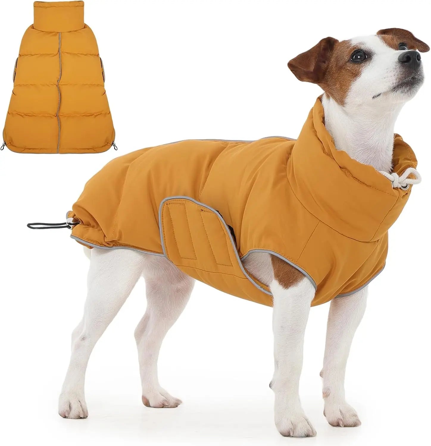 Puffer Waterproof Dog Jacket – Warm Winter Coat XS–3XL, Reflective &amp; Adjustable