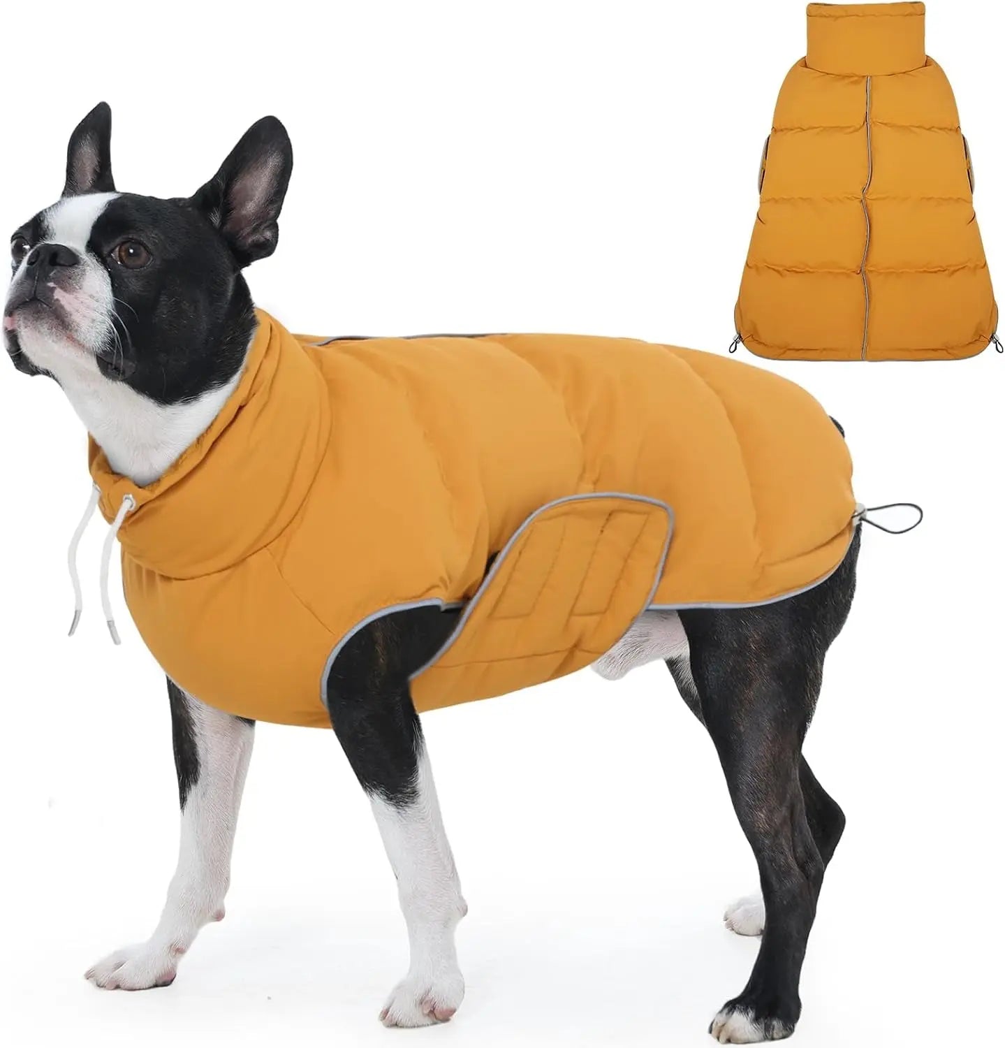 Puffer Waterproof Dog Jacket – Warm Winter Coat XS–3XL, Reflective &amp; Adjustable