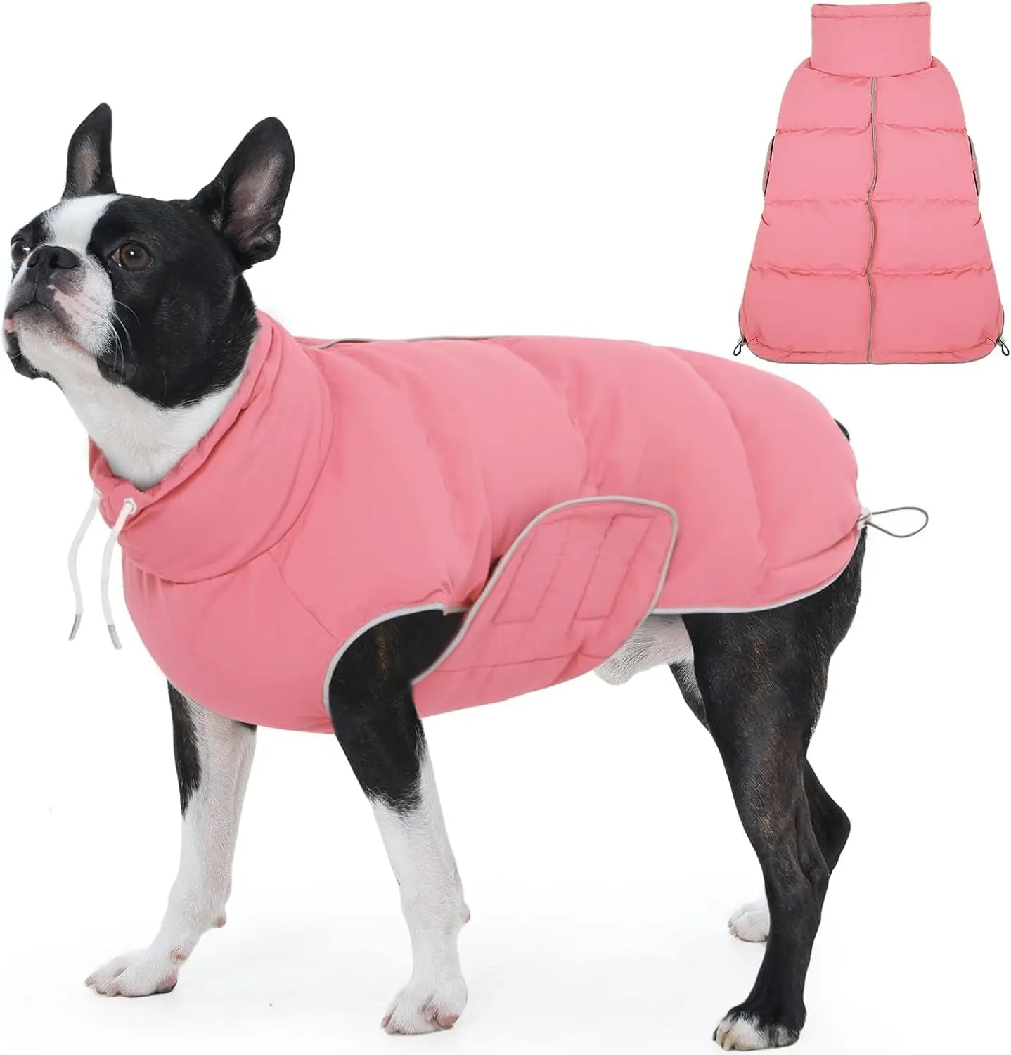Puffer Waterproof Dog Jacket – Warm Winter Coat XS–3XL, Reflective &amp; Adjustable