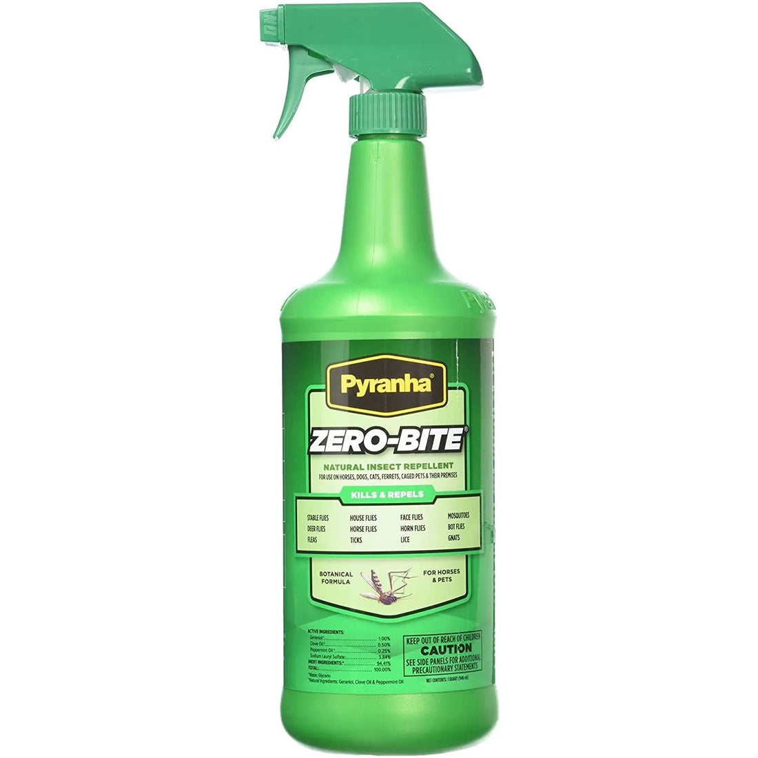 Pyranha Zero-Bite Natural Insect Spray 32 oz Horse Dog Cat Fly Repellent