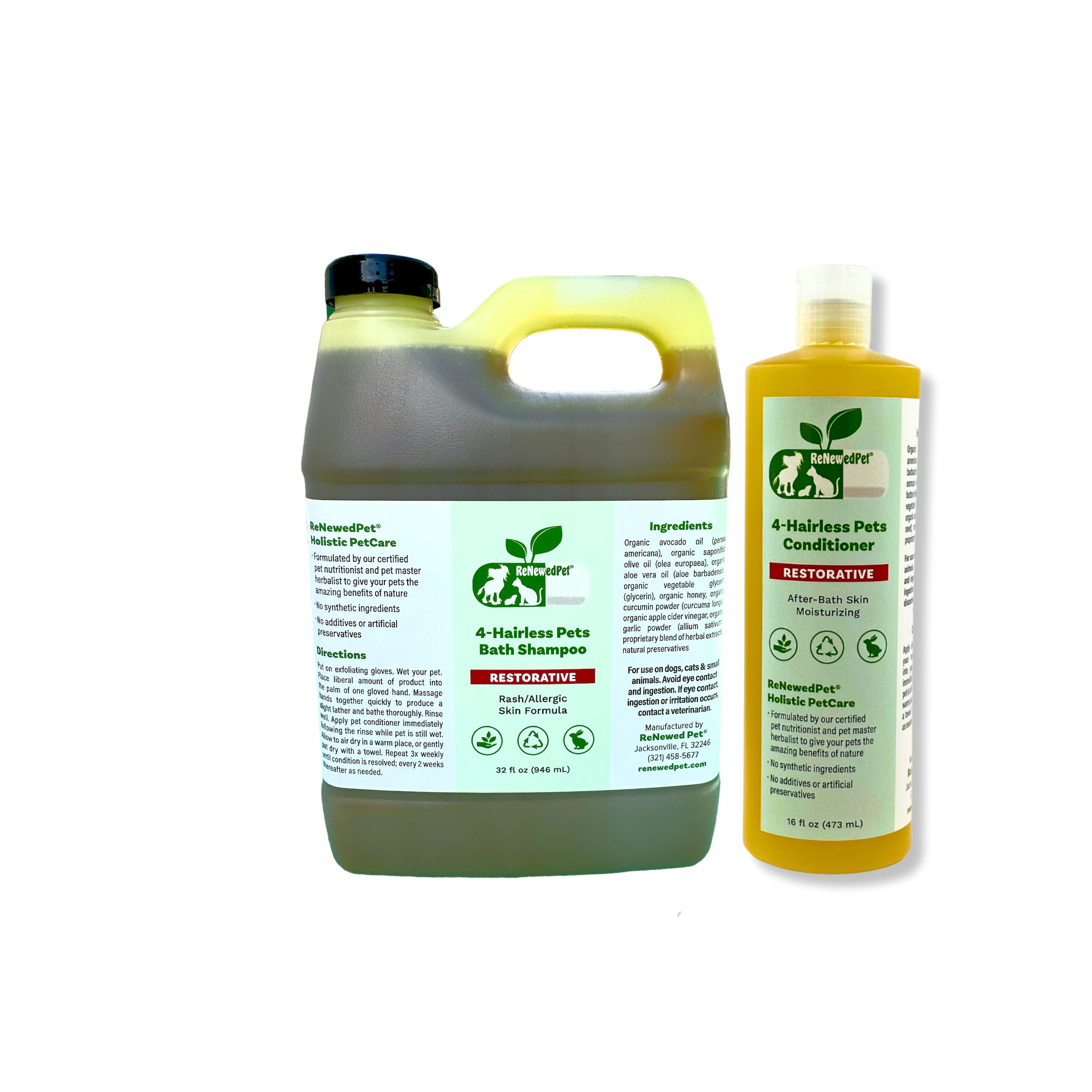 4-HAIRLESS PETS RESTORATIVE SHAMPOO &amp; CONDITIONER