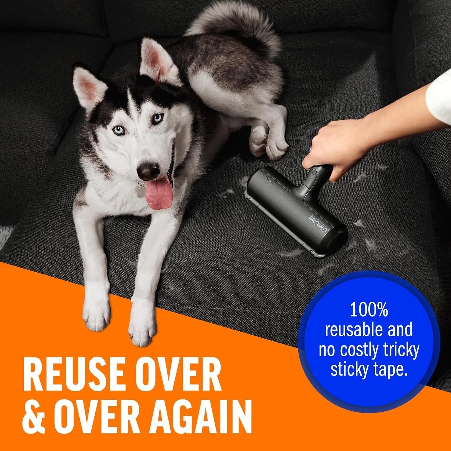 Reusable Pet Hair Remover Roller for Furniture, Carpet &amp; Clothing