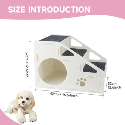 Pet Steps Non Slip Stairs for Small Medium Large Dogs Cats to Climb High Bed Sofa Couch with Storage Removable Washable Cover