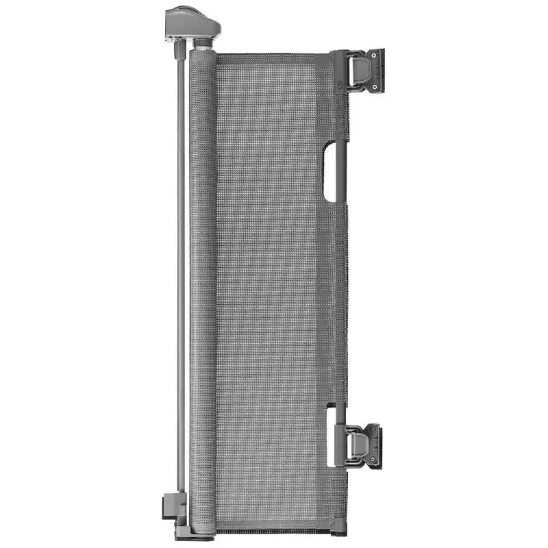 Retractable baby gate/dog gate, extendable to 143 cm wide / 795 mm high, stair gate with safety lock, mesh safety gate for stairs and hallways, indoor/outdoor use, grey