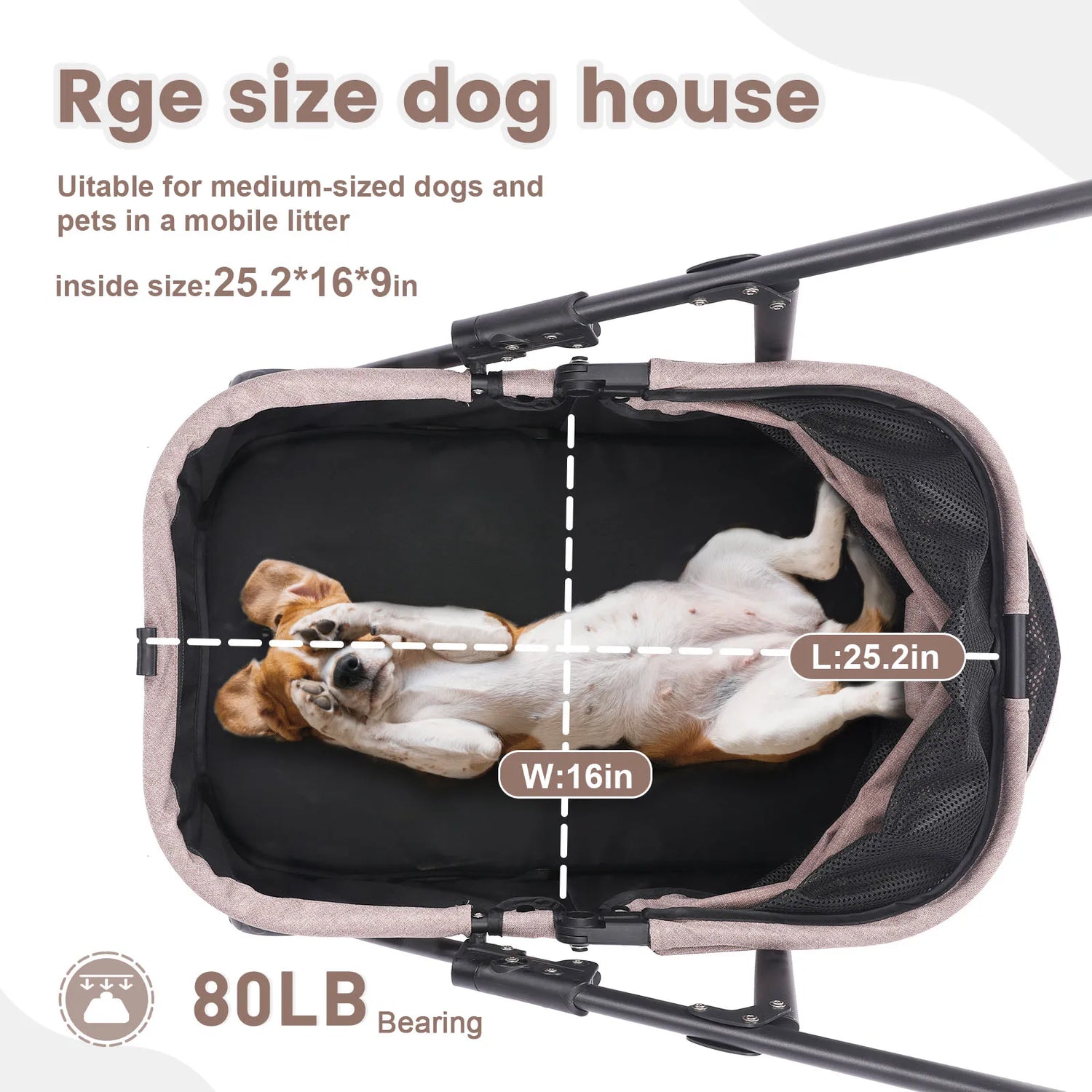 Foldable Dog Stroller Portable Dog Buggy 4 Wheel Pet Stroller Pushchair Travel Carriage Stroller Cart with Fashion  bag