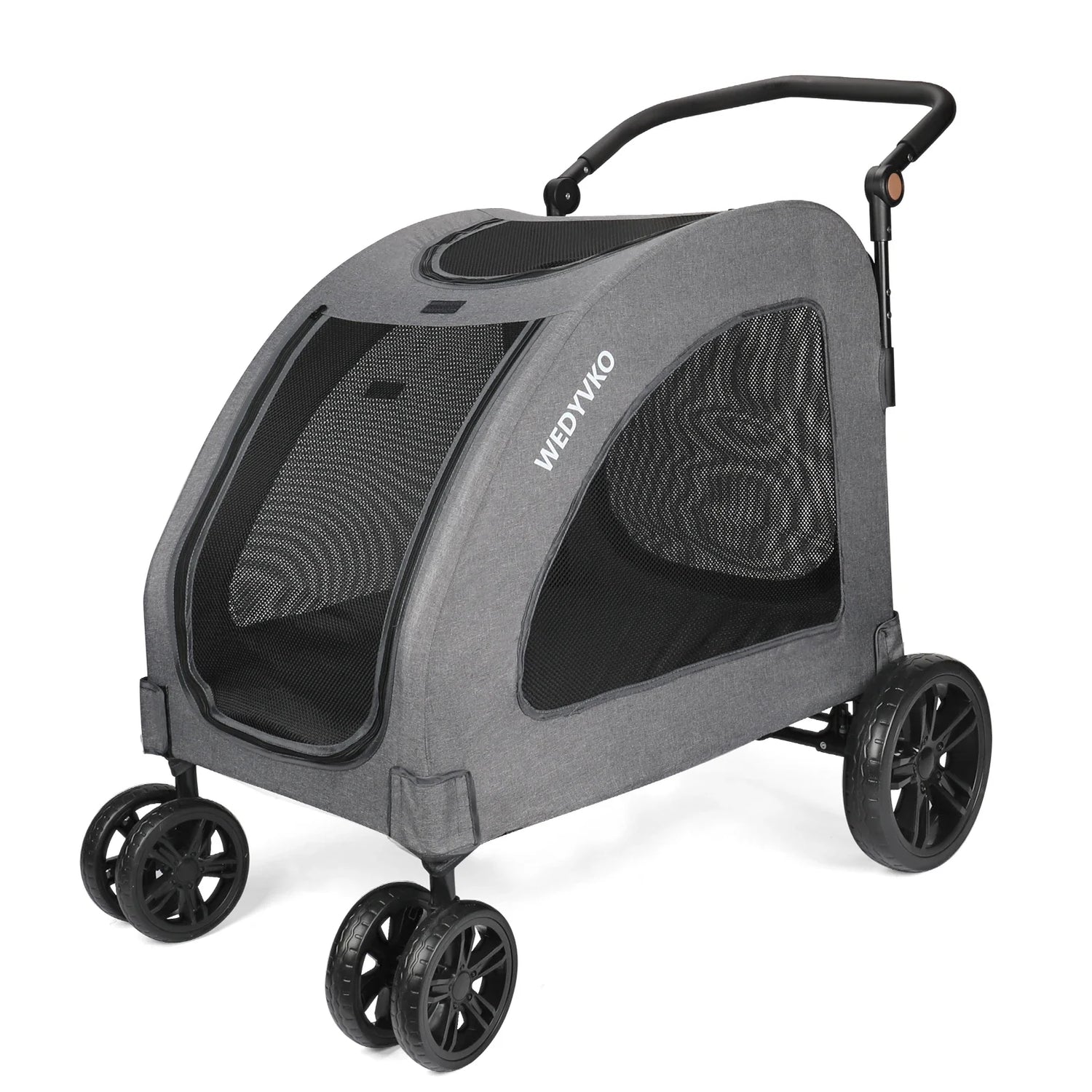 Heavy Duty Dog Stroller for Large Dogs up to 120 lbs, Foldable Pet Wagon with 360° Wheels, All-Round Ventilation, Front &amp; Rear Z