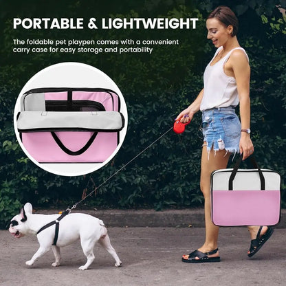 Portable Pet Playpen Foldable Exercise Pen For Dogs Cats Indoor Outdoor