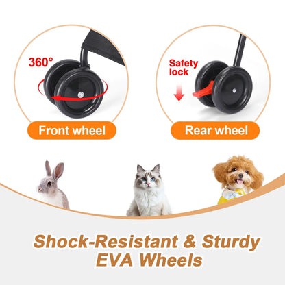 Travel Portable Dog Stroller, Pet Stroller for Small Puppy Dogs &amp; Cats, Up to 33 lbs, Dark Grey