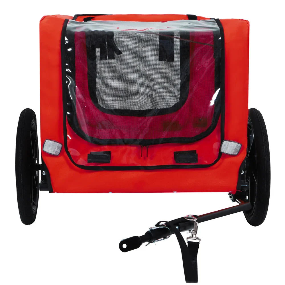 Dog Bike Trailer Pet Cart for Bicycle Easy Folding Quick Release Wheels Non-Slip Floor Internal Leash Small Medium Pets
