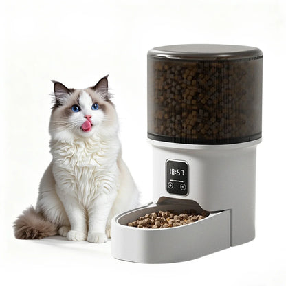 4L Automatic Cat Feeder with Timer Portion Control 1-6 Meals Per Day Button Control for Cats &amp; Small Dogs Supplies