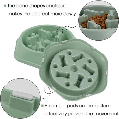 Slow Feeder Dog Bowl | Anti-Choking Puzzle Feeder for Small and Medium Dogs