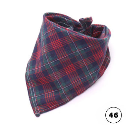 Plaid Cat Dog Bandana Pet Puppy Soft Cotton Bandanas Handkerchiefs Scarfs Triangular Bandages Accessories for Kittens Puppies