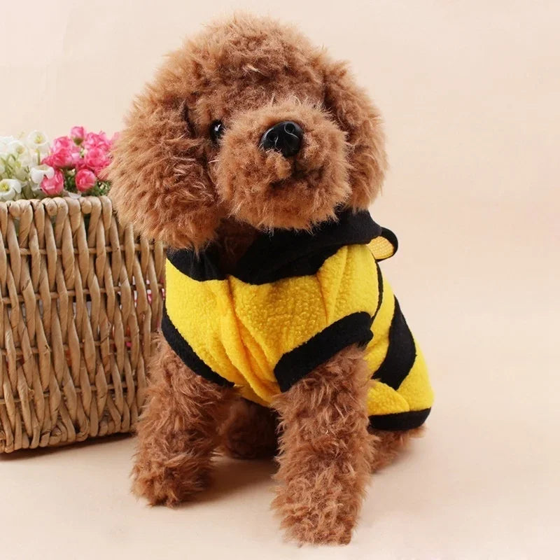 Bee Pet Hoodie – Fleece Dog &amp; Cat Costume Sweater