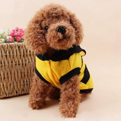 Bee Pet Hoodie – Fleece Dog &amp; Cat Costume Sweater
