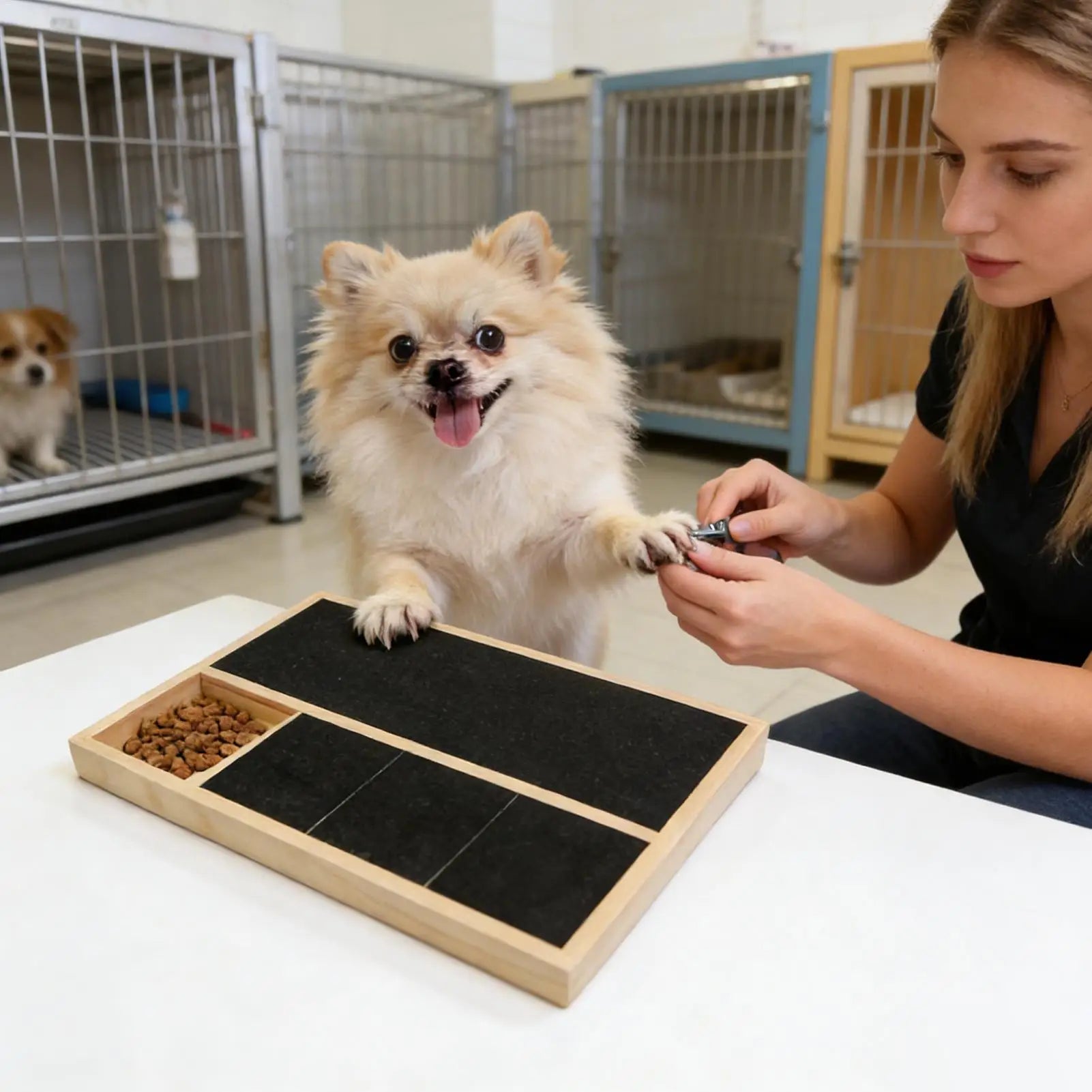 Interactive Dog Scratch Board Nail Filing Grinder Pad with Treat Compartment Self-Grooming Toy for Indoor Dogs Living Room