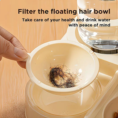 2-in-1 Large Pet Feeder &amp; Water Dispenser, Dry Wet Separation, Durable Plastic, Transparent, No Battery, For Cats Dogs Travel