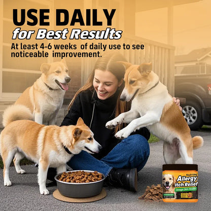 Nutridog Allergy Relief Dog Chews Omega 3 Vitamin C Support