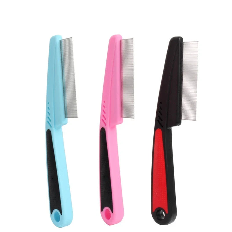 Pet Grooming Comb Durable Long-handled Pet Flea Comb Dog and cat dense tooth comb to remove lice Pet supplies Pet comb