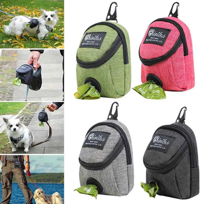 Portable Dog Treat Pouch – Training &amp; Travel Bag with Poop Dispenser